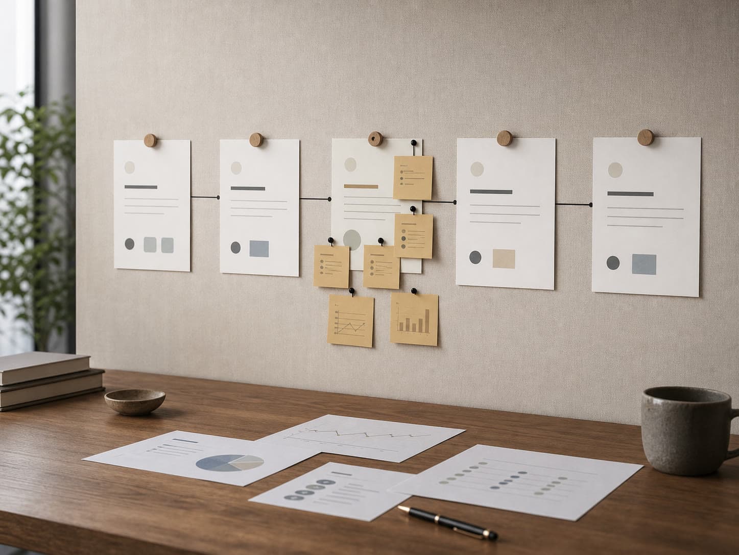 Priority workflow mapped across five cards with one evidence-rich bottleneck highlighted